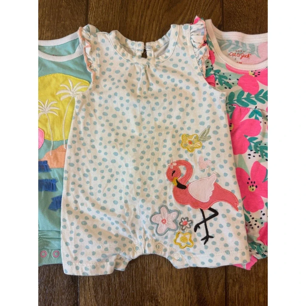 Baby Girl Clothes Lot 0/3 Months‎ Bundle Summer Rompers 1 Piece Outfits Tropical
